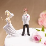Bride escaping on cake