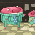 Business pigs illustration