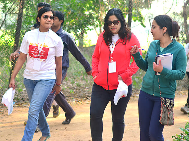 (right to left) Team JWB with Nidhi Agarwal and her mentee