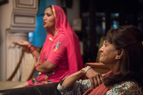 Asha Bhatnagar with her maid Saroj